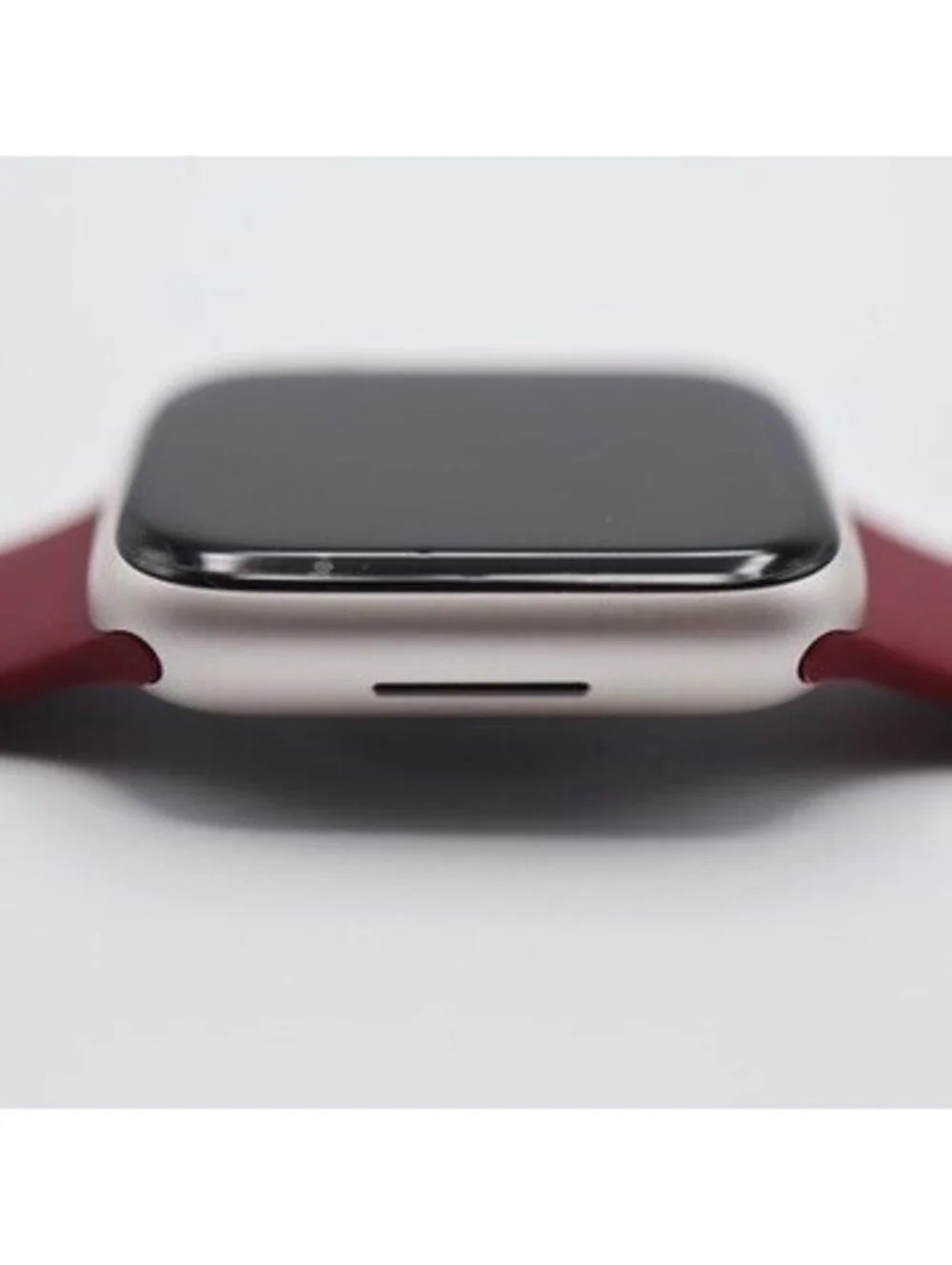 Apple Watch Series 9 45mm Large Starlight Excellent Maroon Silicone Band